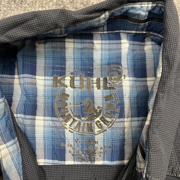 Kuhl Shirt Mens Medium Blue Western Short Sleeve Button Up Nylon Outdoor - Picture 4 of 8